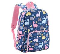 Chase Chic Mochila Infantil Resistente al Agua con Correa de Pecho - Mochila Escolar Ligera para Niños 3-6 Años, Espalda Acolchada y Bolsillos Laterales, Varios Estilos, Diseño de Dinosaurio Rosa