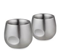 Chase Chic Tazas de Café Acero Inoxidable, 2 Pcs Vasos de Espresso de Doble Pared Metal, 180ml Tazas Cafe Espresso, para Barbacoa, Hogar, Oficina, Camping