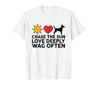Chase El Sol Amor Deeply Wag A Menudo Amante De Los Perros Camiseta gráfica económica, Hombre, Blanco, XL