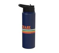 CHASE Retro Personalizado Nombre Vintage Rayas Stainless Steel Insulated Water Bottle