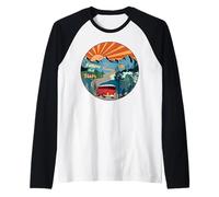 Chase Sunshine Retro Viajes por carretera Montañas Camper Aventura Camiseta Manga Raglan