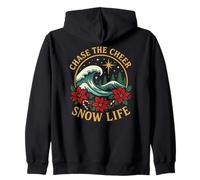 Chase The Cheer Snow Life, Ocean Wave y Christmas Flowers Sudadera con Capucha