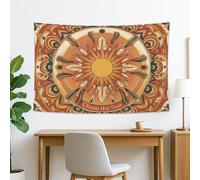 Chase the Sun - Tapiz rojo naranja, geométrico bohemio decorativo para colgar en la pared, tapices artísticos estéticos para sala de estar, dormitorio, 60 x 40 pulgadas