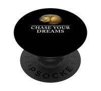 Chase Your Dreams Sleeping Marmot Linda Cita inspiradora PopSockets PopGrip Adhesivo