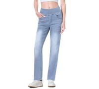 Chasehot Vaqueros Elasticos Mujer, Classic Tapered Jean Push Up Cintura Alta con 4 Bolsillos Pantalones De Mezclilla Legging Azul Islandia, 31-L