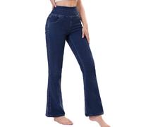 Chasehot Vaqueros Elásticos Mujer, Jeans Campana Push Up Cintura Alta con Bolsillos Flare Pantalones de Mezclilla Legging Jeggins Holgados, Azul Marino-M-29