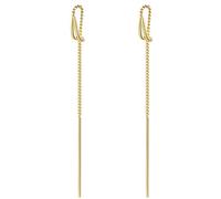 CHASELOV Pendientes de plata de ley 925 para mujer, aretes de cadena, aretes colgantes dorados, delicados aretes colgantes simples y únicos para mujer, Acero inoxidable, Sin piedra preciosa