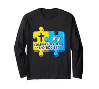 Chasing After Jesus and Toddler Puzzle Piece Manga Larga