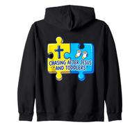 Chasing After Jesus and Toddler Puzzle Piece Sudadera con Capucha