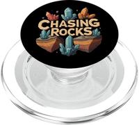 Chasing Rocks Crystal Collector Geology Mineral Hunter PopSockets PopGrip para MagSafe