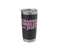Chasing Toddlers and Jesus Funny Christian Mom Life Vaso térmico de acero inoxidable de doble pared