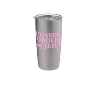 Chasing Toddlers and Jesus Funny Christian Mom Life Vaso térmico de acero inoxidable de doble pared