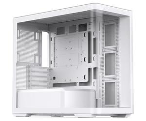 Chasis Jonsbo D300 Mid-Tower Blanco, Panel Vidrio Templado 270°, GPU 430mm, 10x120mm Fans