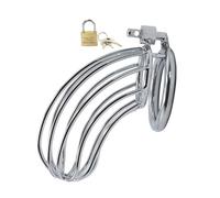 Chastity Cage - Cinturón de castidad para hombre con anillo de 45 mm de metal para bondage de castidad para hombre, esqueleto extremo, jaula de pene con anillo de penies, juguete sexual para hombres