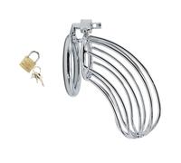 Chastity Cage Hombres Jaula de Pene Recta Cinturón de castidad para Hombres Ataduras y Bondage Jaula de Castidad Hombres Metal Chastity Belt Hombres Jaula Pene Bdsms Juguete Duro Tortura Extremo