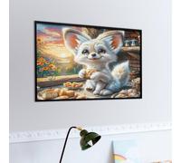 Chat Mignon de Jardin Puzzle 1000 Piezas Obra De Arte 3D Realista Faune Sauvage Rompecabezas para Hombres Y Mujeres Desafío Intelectual Estera Portátil DIY Moderno 1000 PCS
