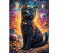Chat Noir Dans la Nuit galactique Puzzle 1000 Piezas Papel Adolescentes Mitos fantásticos Cuento De Hadas Actividad Días Libres Actividad Mente Colección Rompecabezas Regalo Creativo
