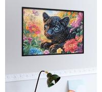 Chat Noir Puzzle 500 Piezas Desafío Intelectual Avanzado Faune Sauvage Rompecabezas para Adultos Obra De Arte Colorido DIY Creativo Decoración Hogar 500 PCS