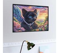 Chat Noir Puzzle 500 Piezas Obra De Arte 3D Realista Faune Sauvage Rompecabezas para Hombres Y Mujeres Desafío Intelectual Estera Portátil DIY Moderno 500 PCS