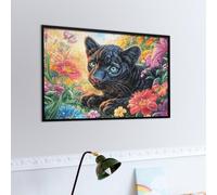 Chat Noir Puzzles 1000 Piezas Estera Portátil 3D Antideslizante Faune Sauvage Rompecabezas Familiar para Adultos Aliviar Estrés Decoración Hogar Moderno Creativo 1000 PCS