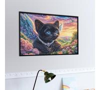 Chat Noir Puzzles 1000 Piezas Obra De Arte Colorido Faune Sauvage Rompecabezas para Adultos Decoración Hogar Moderno DIY Creativo Desafío 1000 PCS