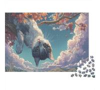Chat suspendu à l'envers Sur l'érable Puzzle Pour Adultes 1000 Pièces, Pet Défi Éducatif, Idéal En Cadeau Et Décoration 52x38cm/1000pcs