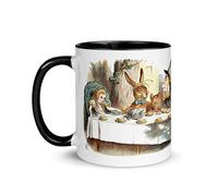 Chatcripant Taza Alicia en el País de las Maravillas - Ilustración Tenniel - Regalo Sombrerero Loco - Taza Café Té para Lectores