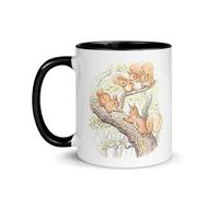 Chatcripant Taza Beatrix Potter - Taza Conejo Pedro y Animales del Bosque - Ilustración Vintage 325 ml - Regalo Original para Niños y Adultos - Café Té Cerámica (Ardilla Castañita)