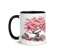 Chatcripant Taza Japón Geisha Samurai Flores de cerezo Sakura Montaña Fuji Pagoda Paisaje Naturaleza Arte Taza de viaje Cultura japonesa Cerámica G eisha)