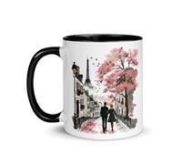 Chatcripant Taza París Torre Eiffel Francia Recuerdo Taza de Viaje Monumentos Dibujo Romance Elegancia Decoración Café Ciudad de las Luces Té Regalo Arte Original (Romántico)