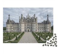 Château De Chambord FranciaRompecabezas Clásico 1000 Piezas Cartón Reciclado Relajación Mental, Tiempo Libre, Regalo De Cumpleaños para Anzianos Y Familia 38x26cm/1000pcs