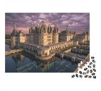Château De Chambord Valle del Loira Rompecabezas Clásico De 1000 Piezas Cartón Reciclado Coordinación Ojo-Mano Adolescentes 12+, Tiempo Libre, Regalo De Cumpleaños 38x26cm/1000pcs