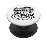 Château de Chenonceau Val de Loire Francia Negro Imprimir PopSockets PopGrip Adhesivo