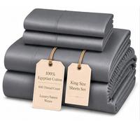 Chateau Home Collection - Juego de sábanas de satén de algodón egipcio de 800 hilos, con bolsillo profundo