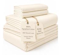 Chateau Home Collection - Juego de sábanas de satén de algodón Egipcio de 800 Hilos, con Bolsillo Profundo