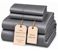 Chateau Home Collection - Juego de sábanas de satén de algodón Egipcio de 800 Hilos, con Bolsillo Profundo