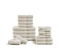 CHATEAU HOME COLLECTION Juego de Toallas de baño (4 Toallas de baño, 6 Toallas de Mano, 8 paños de Lavado) 600 gsm, Absorbente, Juego de Ropa de Cama Juego de Toallas de 18 Piezas Platinum