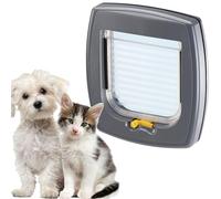 Ferplast Gatera, Puerta para Gatos y Perros Pequeños, para Cristal y Paredes, Entrada y Salida controlables 2 vías, Instalación Universal, Túnel Parcial, Swing 1, Puerta Gatera, Blanco