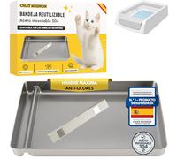 ChatMignon® - Bandeja Higiénica Reutilizable de Acero Inoxidable 304, Compatible con Pet-Safe Scoop-Free, Ultra Resistente, Anti-Olores y Manchas, Ecológica, Esquinas Redondeadas