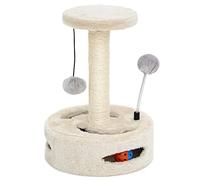 Chaton Potau Cat Tree, Griffing Cat Scratch Potte Potau, Sisal Gratoir para Gato, Juguete Interactivo con balle Colgante, diseñado para pequeños Gatos Blancos