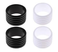Chatonshen 2 Piezas Anillo Fijador Raqueta de Tenis Silicona Reutilizable Adecuado para Entrenamiento en Casa Clubes Y Deportivos, 2 uds. Nero + 2 uds. Bianca
