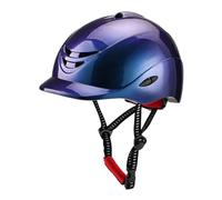 Chatonshen Casco de Equitación, Gorro de Equitación, Equipamiento Ecuestre con Carcasa Exterior Amortiguadora, Acolchado Interior Extraíble Y Cierre Seguro, Azul, L