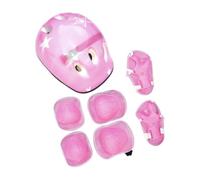 Chatonshen Casco para Bicicleta Infantil con Protección Ajustable Transpirable Material de Espuma Resistente Juego Incluye Coderas Rodilleras Muñequeras Diseño, Rosa