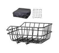 Chatonshen Cesta para Bicicleta para Portaequipajes, Cesta para Rueda Trasera, Portacargas para Bicicleta, Cesta de Metal con Cubierta Impermeable Y Fácil