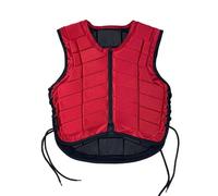 Chatonshen Chaleco Ecuestre Protector con Acolchado Segmentado y Materiales de Absorción Ajuste Personalizado con Cordones Laterales y Cierre Frontal Adecuado, Rojo, M