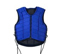 Chatonshen Chaleco Ecuestre Protector con Acolchado Segmentado y Materiales de Absorción Ajuste Personalizado con Cordones Laterales y Cierre Frontal Adecuado, Azul, 140