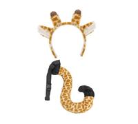 Chatonshen Diadema para Mujer con Orejas Y Cola de Animal, Diadema, Disfraz de Animal, Máscara de Peluche Suave para Carnaval, Halloween, Espectáculos, Jirafa