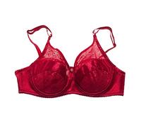 Chatonshen Especial con Bolsillo para Prótesis de Silicona Sostén Algodón con Compartimento para Falsos Compatible, rojo, 34-75D