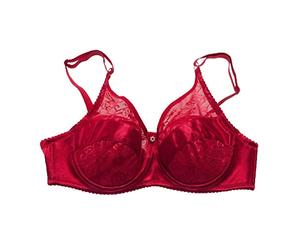 Chatonshen Especial con Bolsillo para Prótesis de Silicona Sostén Algodón con Compartimento para Falsos Compatible, rojo, 38-85D