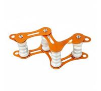 Chatonshen Protector de Cuerda de Esquina Adaptable Guardacuerdas de Aluminio con Rodillo y Rodamientos Protección Flexible Adecuado para Deportes de Aventura y Uso Industrial, Naranja